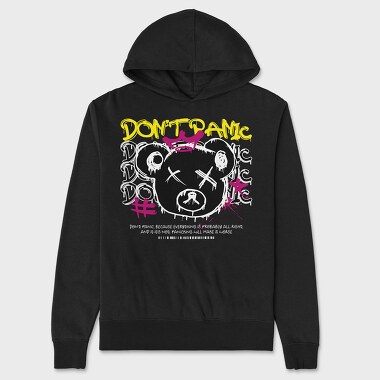 Dont Panic Bear, Unisex Men's Hoodie