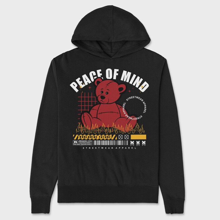 Peace of Mind Bear, Unisex Men's Hoodie