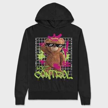 Lost Control Bear, Unisex Men's Hoodie