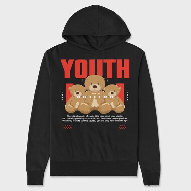 Youth Bear, Unisex Men's Hoodie