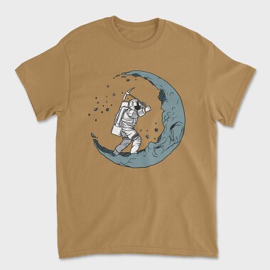 Astronaut Digging The Moon, Unisex Men's T-Shirt