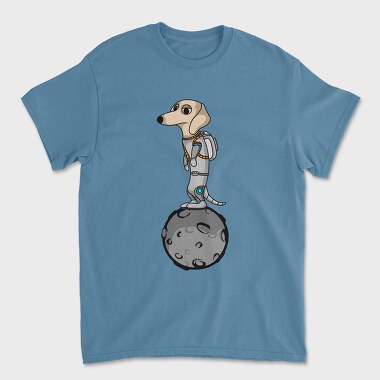 Astronaut Dog on the Moon, Unisex Men's T-Shirt
