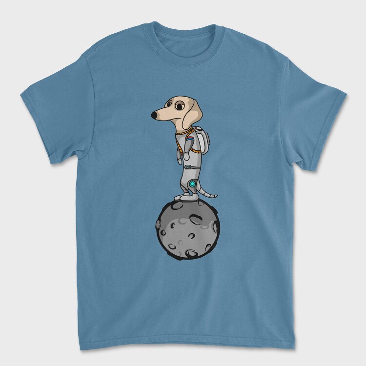 Astronaut Dog on the Moon, Унисекс Мъжка Тениска