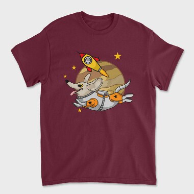 Astronaut Dog Rocket, Unisex Men's T-Shirt