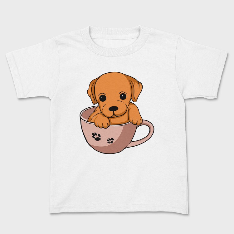 Coffee Cup Dog, Kids' T-Shirt