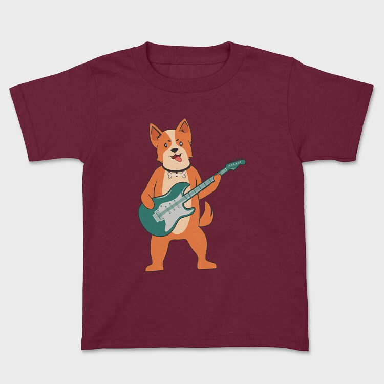 Dog Playing Guitar 1, Kids' T-Shirt