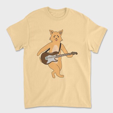 Dog Playing Guitar 13, Unisex Men's T-Shirt