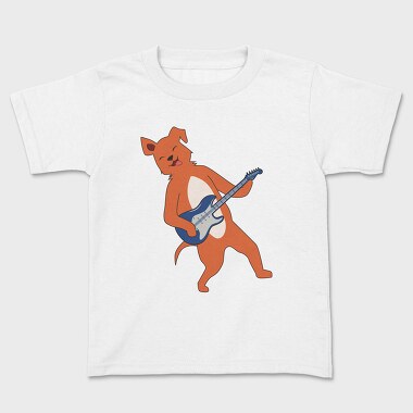Dog Playing Guitar 14, Kids' T-Shirt