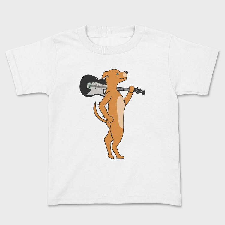 Dog Playing Guitar 6, Детска Тениска