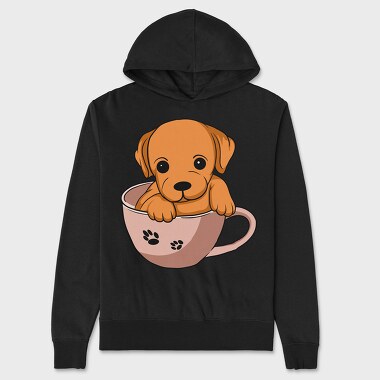 Coffee Cup Dog, Unisex Men's Hoodie