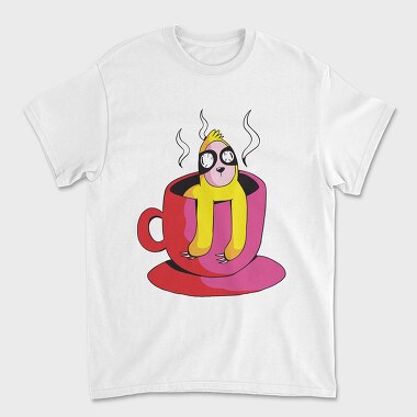 Sloth On Coffee, Unisex Men's T-Shirt