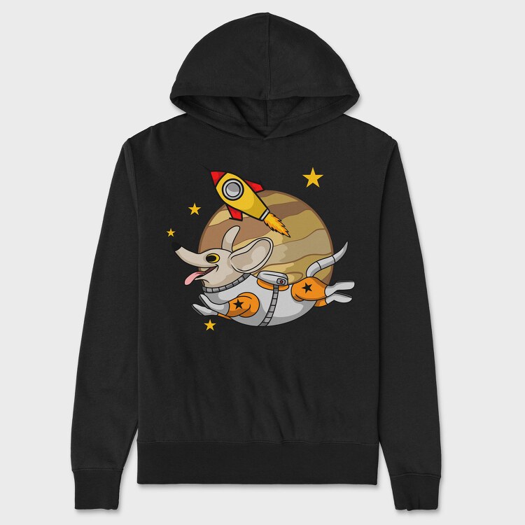Astronaut Dog Rocket, Unisex Men's Hoodie