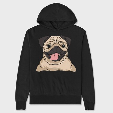 Pug Portrait, Unisex Men's Hoodie