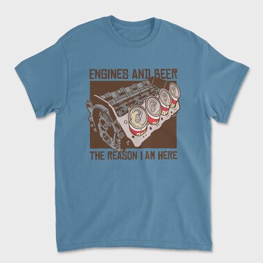 Engine and Beer, Unisex Men's T-Shirt