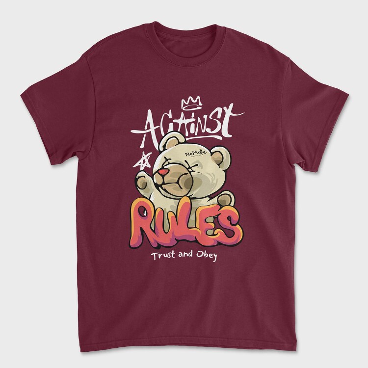 Against Rules Teddy, Унисекс Мъжка Тениска