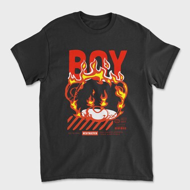 Boy Teddy in Flames, Унисекс Мъжка Тениска