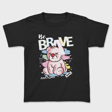 Brave Pink Teddy Bear, Kids' T-Shirt