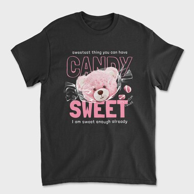 Candy Sweet Pink Teddy Bear, Unisex Men's T-Shirt