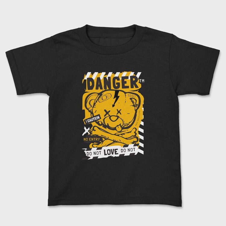 Danger Orange Teddy Bear, Kids' T-Shirt