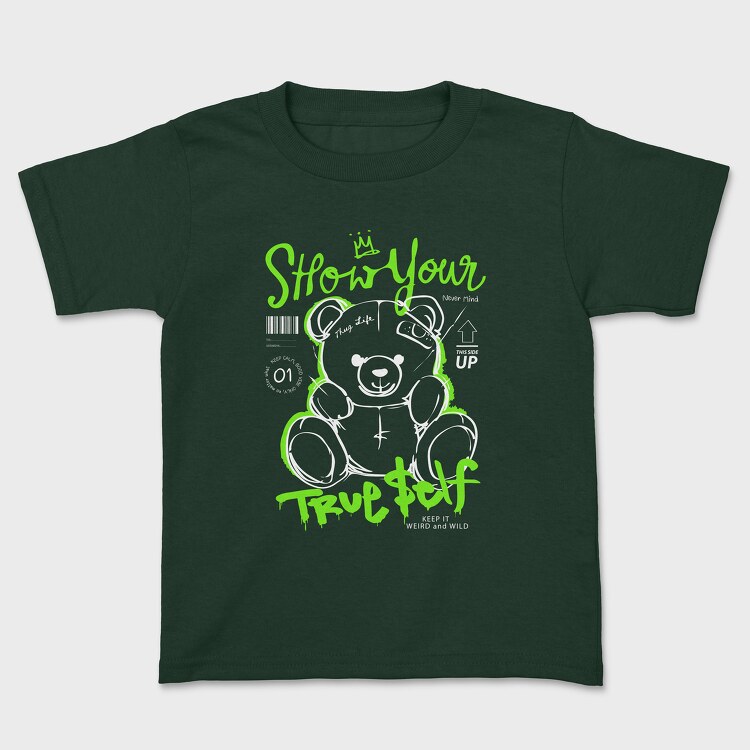 Show Your True Self Teddy Bear, Kids' T-Shirt
