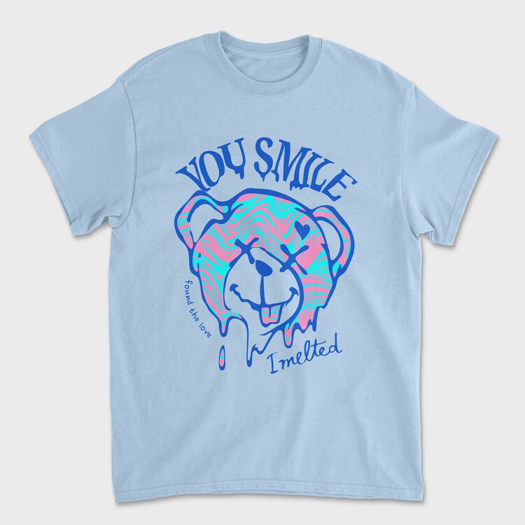 You Smile I Melted Teddy, Unisex Men's T-Shirt