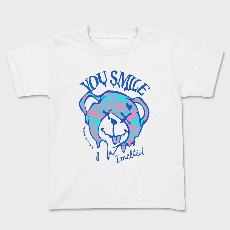 You Smile I Melted Teddy, Kids' T-Shirt