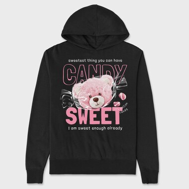 Candy Sweet Pink Teddy Bear, Unisex Men's Hoodie