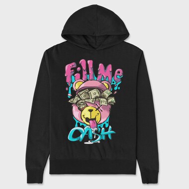 Fill Me Cash Teddy Bear, Unisex Men's Hoodie