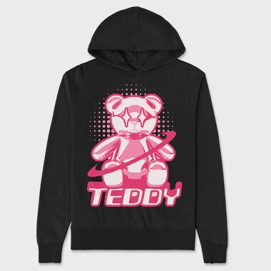 Pink Teddy Bear, Unisex Men's Hoodie