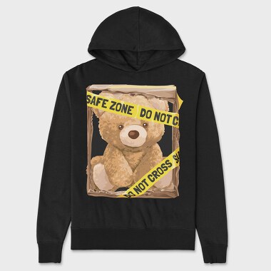 Do Not Cross Teddy Bear, Unisex Men's Hoodie