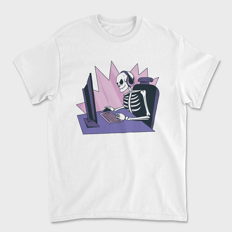 Skeleton Gamer, Unisex Men's T-Shirt