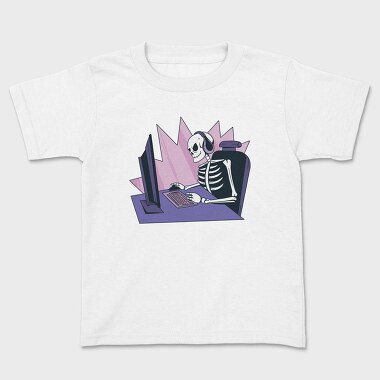 Skeleton Gamer, Kids' T-Shirt