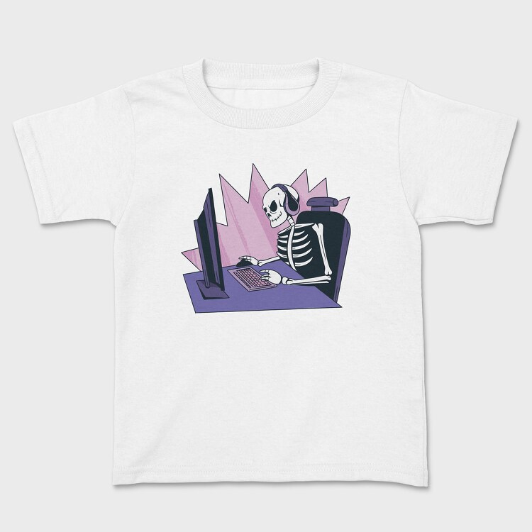 Skeleton Gamer, Kids' T-Shirt