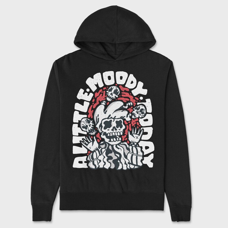 Moody Skeleton, Unisex Men's Hoodie