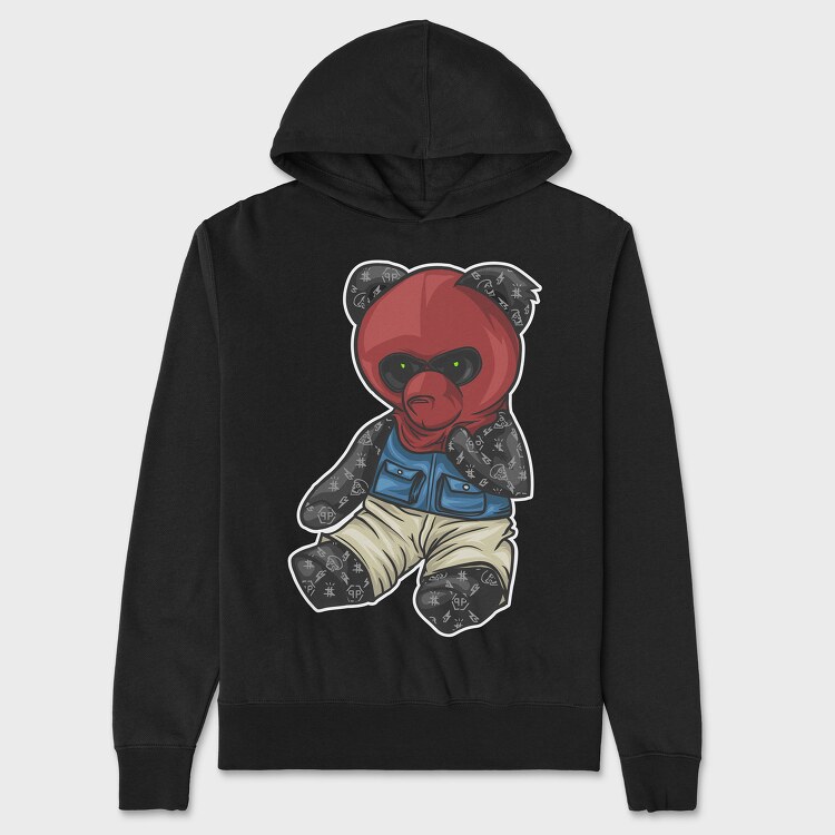 Red Mask Teddy, Unisex Men's Hoodie