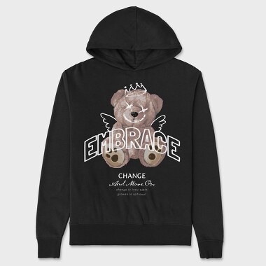 Embrace Change Teddy Bear, Unisex Men's Hoodie