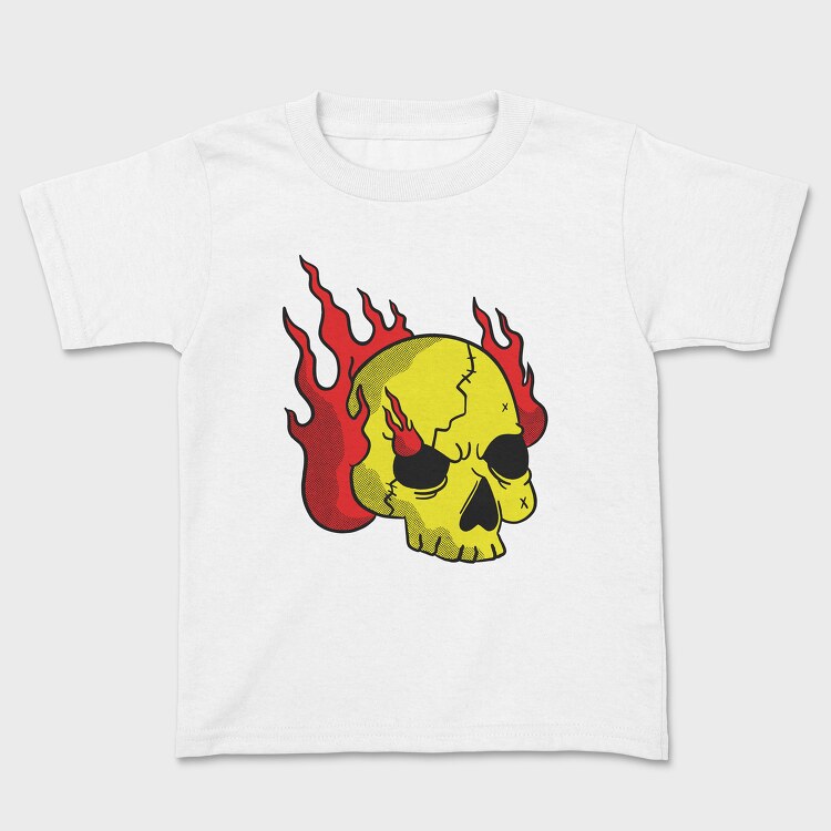 Burning Skull, Kids' T-Shirt
