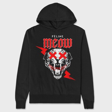 Feline Meow, Unisex Men's Hoodie
