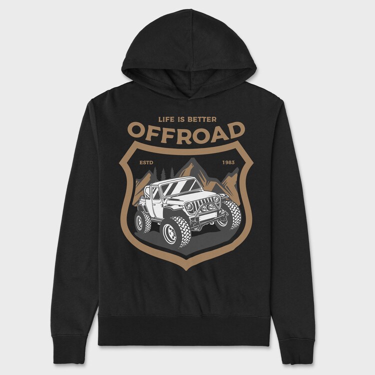 Off Road Jeep 1, Unisex Men's Hoodie