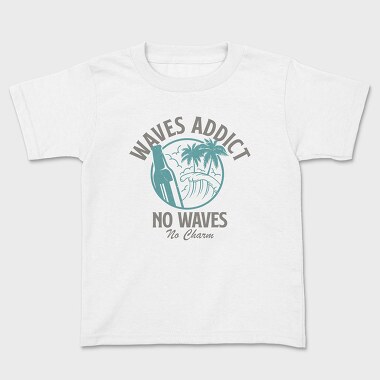 Waves Addict, Kids' T-Shirt