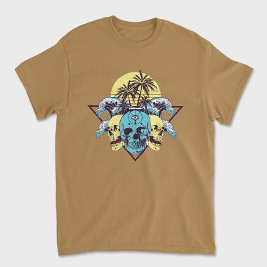 Skulls Palms Triangle, Unisex Men's T-Shirt