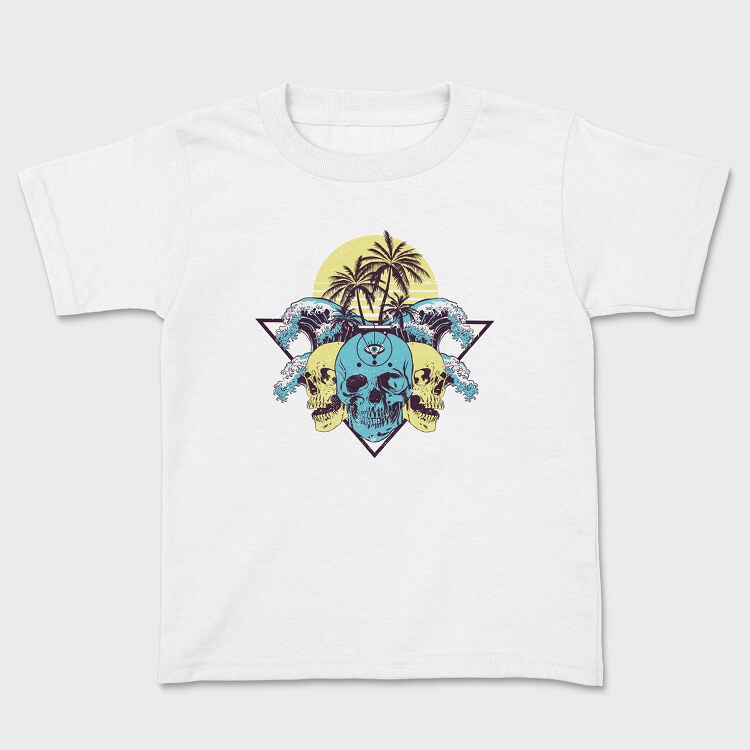 Skulls Palms Triangle, Kids' T-Shirt