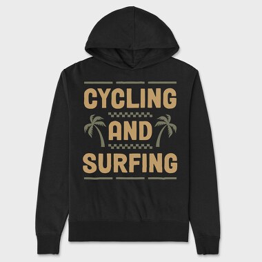 Cycling and Surfing, Unisex Men's Hoodie