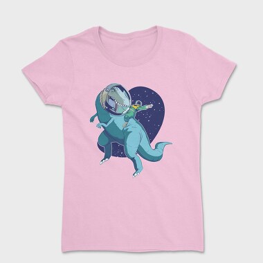 Astronaut Riding Dino, Women's T-Shirt