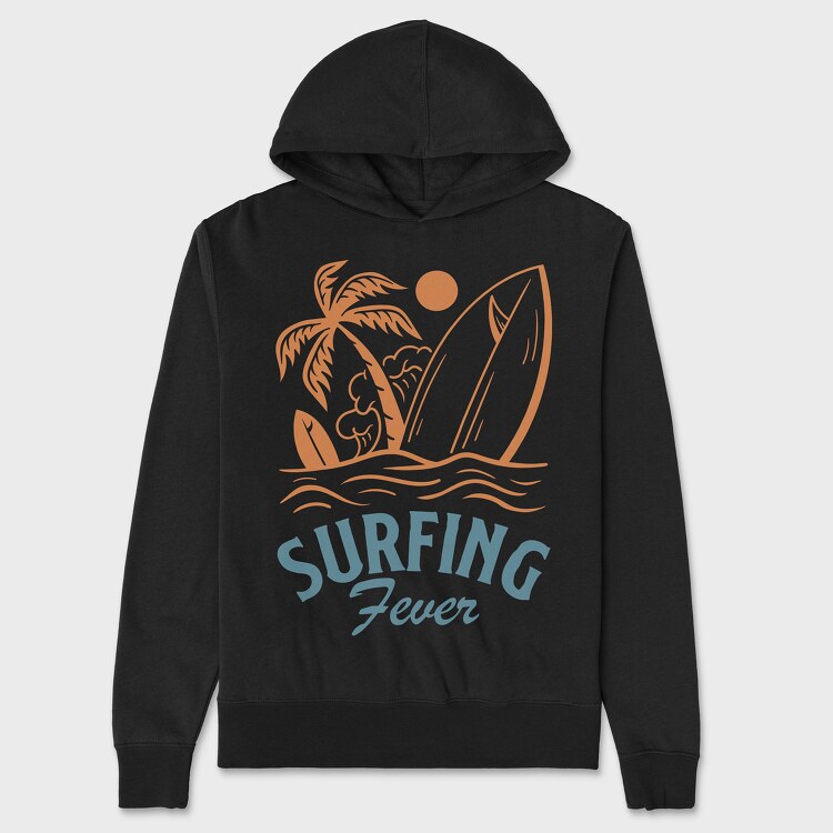 Surfing Fever, Unisex Men's Hoodie