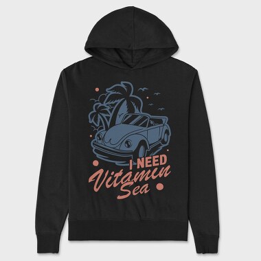 I Need Vitamin Sea, Unisex Men's Hoodie