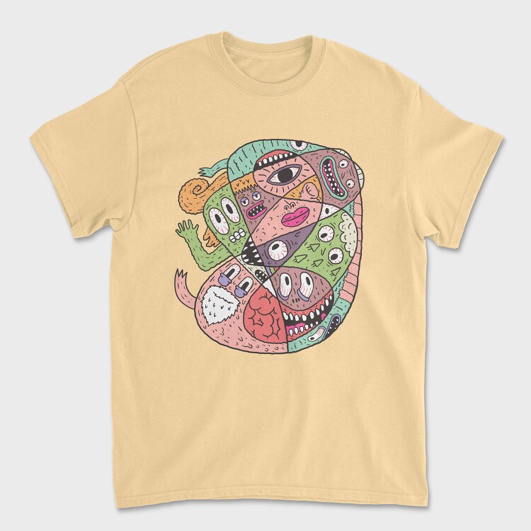 Abstract Monster 1, Унисекс Мъжка Тениска