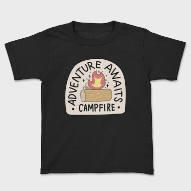 Adventure Awaits Campfire, Kids' T-Shirt