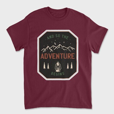 Adventure Begins, Унисекс Мъжка Тениска