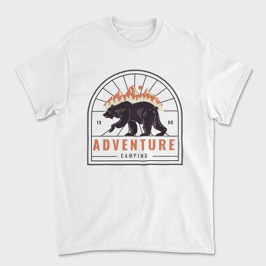 Adventure Camping Bear, Unisex Men's T-Shirt